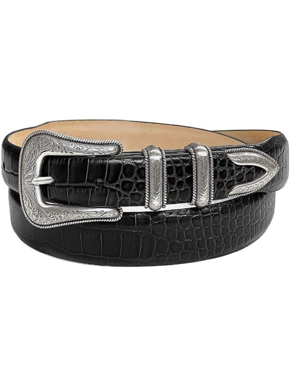 Genuine Full-Grain Cowhide Leather Dress Belt, Tapered Design, 1-1/8" to 1" Wide